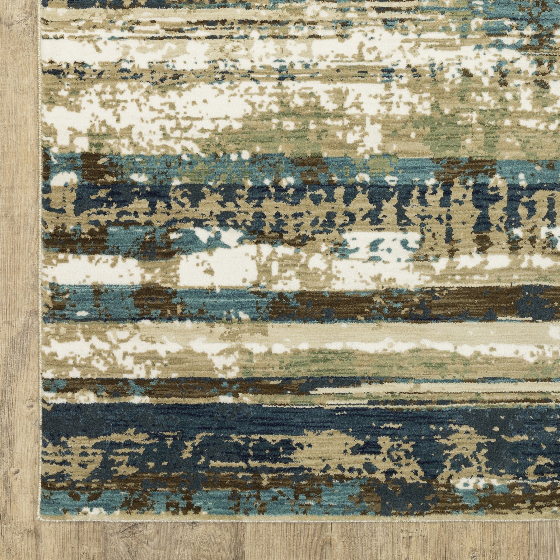 8' X 11' Beige And Blue Abstract Area Rug